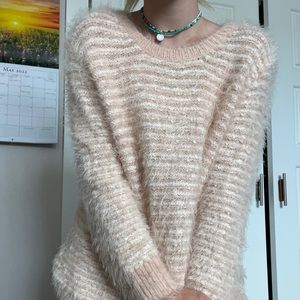 Soft Pink and White Sweater